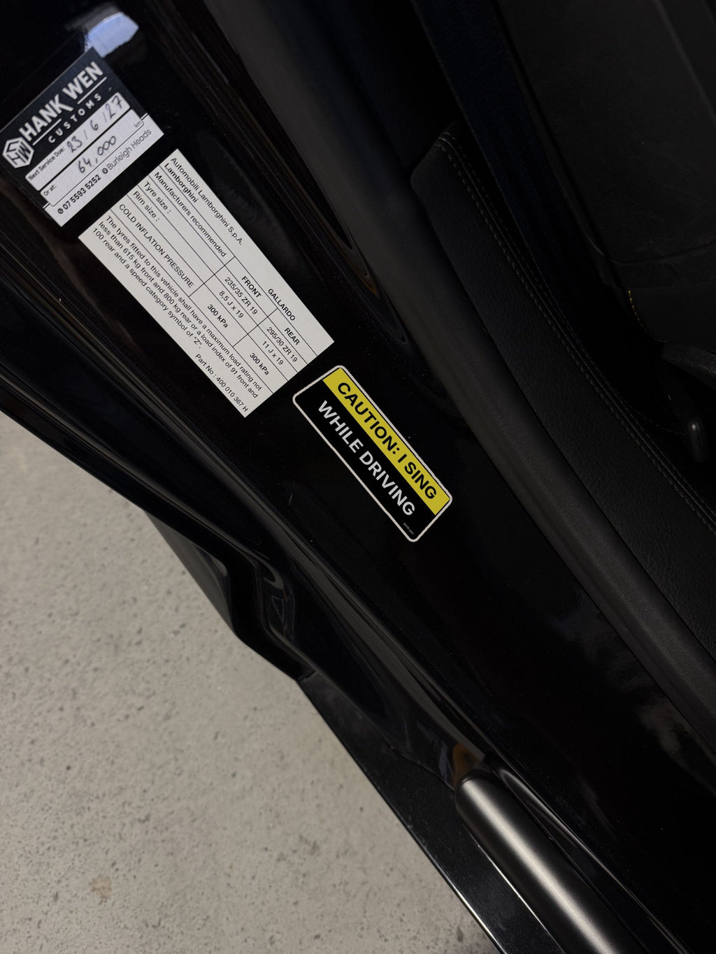Caution: I Sing While Driving – Door Jamb Sticker